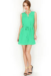 Sleeveless Folded V-neck Dress