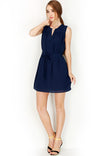 Sleeveless Folded V-neck Dress
