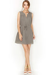 Sleeveless Folded V-neck Dress