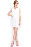 Sleeveless Folded V-neck Dress