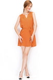 Sleeveless Folded V-neck Dress