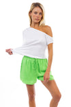 Elastic Waist Satin Shorts