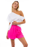 Elastic Waist Satin Shorts