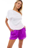 Elastic Waist Satin Shorts