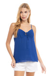 Front Pleated Detail With Tie Cami