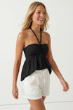 Silky Beaded Halter Top