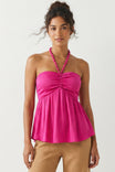 Silky Beaded Halter Top