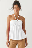 Silky Beaded Halter Top
