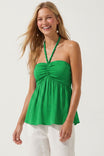 Silky Beaded Halter Top