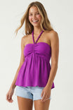 Silky Beaded Halter Top