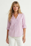 Striped Button Up Collar Shirt