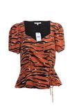 Cap Sleeve Print Crop Top