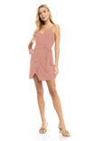 Side Tied Over Lapping Mini Dress