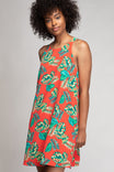 Tropical Print Swing Halter Dress