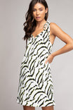 Strappy Mini Flare Print Dress