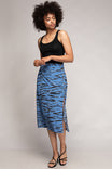 Side Slit & Button Down Midi Skirt