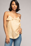 Multi Ruffle Cami With Back Lace Up