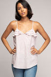 Multi Ruffle Cami With Back Lace Up