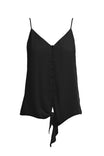 Front Tie Tank Top With Front Button
