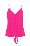 Front Tie Tank Top With Front Button