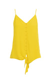Front Tie Tank Top With Front Button