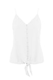 Front Tie Tank Top With Front Button
