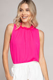 Picot Edge Finished Sleeveless Top