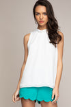 Picot Edge Finished Sleeveless Top