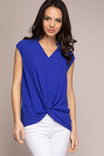 Mandarin Collar With Twist Front Top