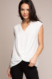 Mandarin Collar With Twist Front Top