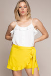 Ruffle With Front Button Down Sleeveless Top