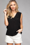 V Neck Drop Shoulder Top