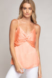 Front Twist Spaghetti Strap Cami