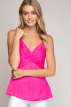 Front Twist Spaghetti Strap Cami