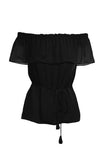 Off Shoulder Elastic Ruffle Top
