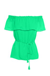 Off Shoulder Elastic Ruffle Top