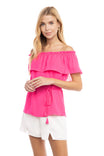 Off Shoulder Elastic Ruffle Top