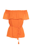 Off Shoulder Elastic Ruffle Top