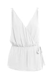 V-neck Hidden Button Tank Top