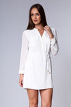Drawstring Waist Long Sleeve Casual Dress