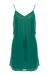 Pin Tuck Cami Dress With Waist Tie