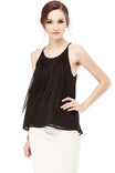 Spaghetti Fringe Top With Back Button Keyhole