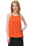 Spaghetti Fringe Top With Back Button Keyhole