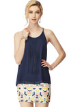 Spaghetti Fringe Top With Back Button Keyhole