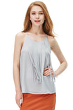 Spaghetti Fringe Top With Back Button Keyhole