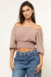 Chiffon Off-Shoulder Blouse
