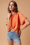 Satin T-shirt With Front Knot Detail