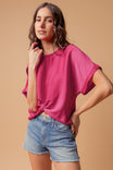 Satin T-shirt With Front Knot Detail