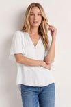 Flirty Short Sleeve Boxy Satin Blouse