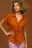 Button Up Shirt With Self Belt